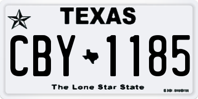 TX license plate CBY1185