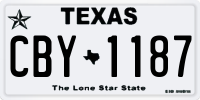 TX license plate CBY1187