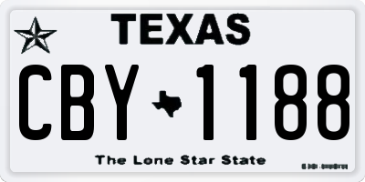 TX license plate CBY1188