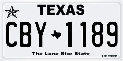 TX license plate CBY1189