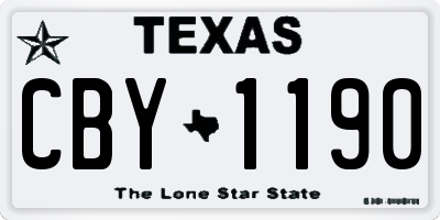 TX license plate CBY1190