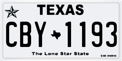 TX license plate CBY1193