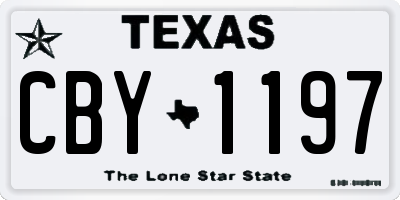 TX license plate CBY1197