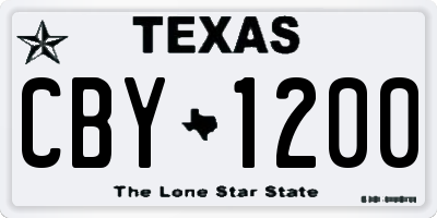 TX license plate CBY1200