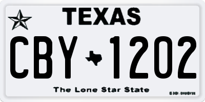 TX license plate CBY1202