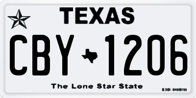 TX license plate CBY1206