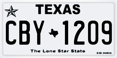 TX license plate CBY1209