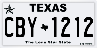 TX license plate CBY1212