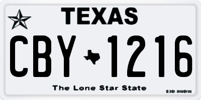 TX license plate CBY1216