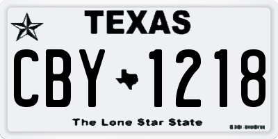 TX license plate CBY1218