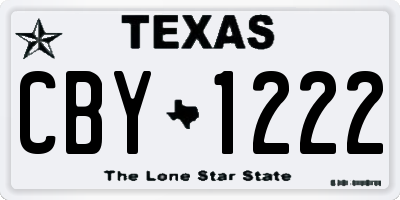 TX license plate CBY1222