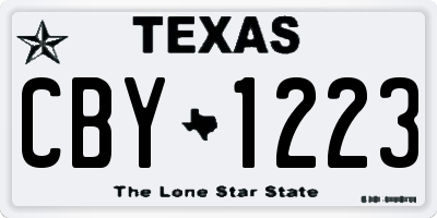 TX license plate CBY1223