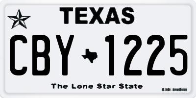 TX license plate CBY1225
