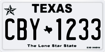 TX license plate CBY1233