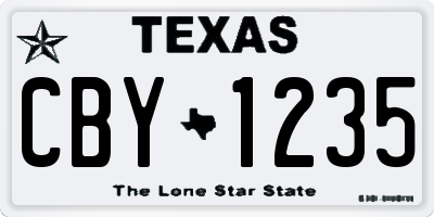 TX license plate CBY1235