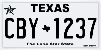 TX license plate CBY1237