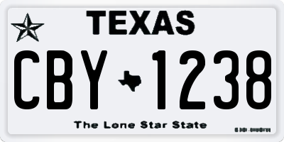 TX license plate CBY1238