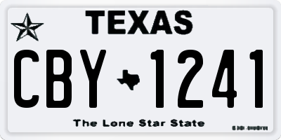 TX license plate CBY1241
