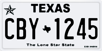 TX license plate CBY1245