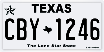 TX license plate CBY1246