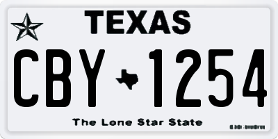 TX license plate CBY1254