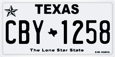 TX license plate CBY1258
