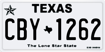 TX license plate CBY1262