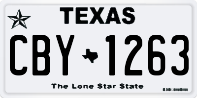 TX license plate CBY1263