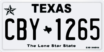 TX license plate CBY1265