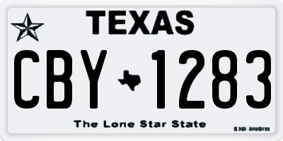 TX license plate CBY1283