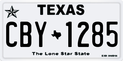 TX license plate CBY1285