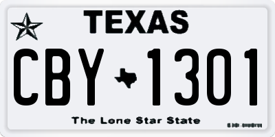 TX license plate CBY1301