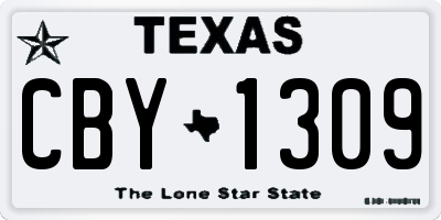 TX license plate CBY1309