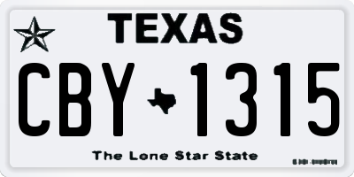 TX license plate CBY1315