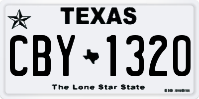 TX license plate CBY1320
