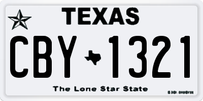 TX license plate CBY1321