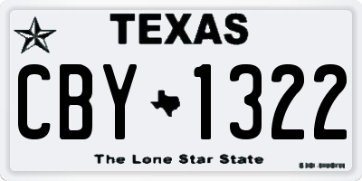 TX license plate CBY1322