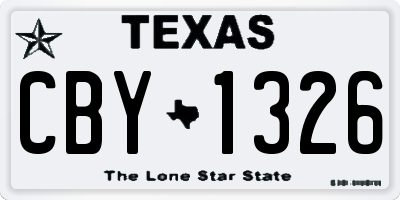 TX license plate CBY1326