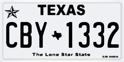 TX license plate CBY1332