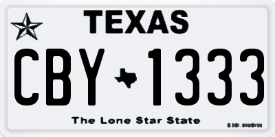 TX license plate CBY1333