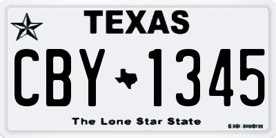 TX license plate CBY1345