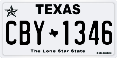 TX license plate CBY1346