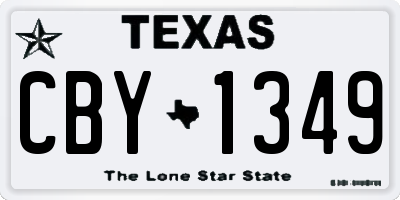 TX license plate CBY1349