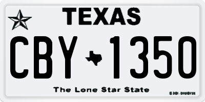 TX license plate CBY1350