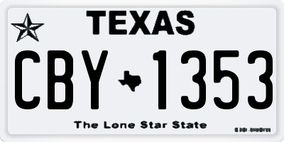 TX license plate CBY1353