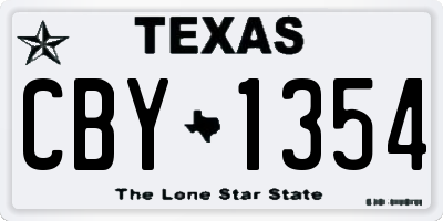TX license plate CBY1354