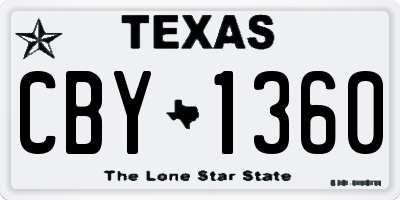 TX license plate CBY1360