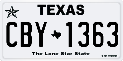 TX license plate CBY1363