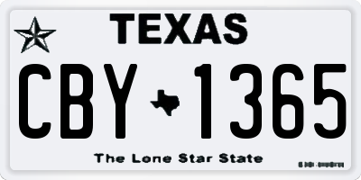 TX license plate CBY1365