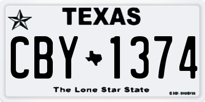 TX license plate CBY1374
